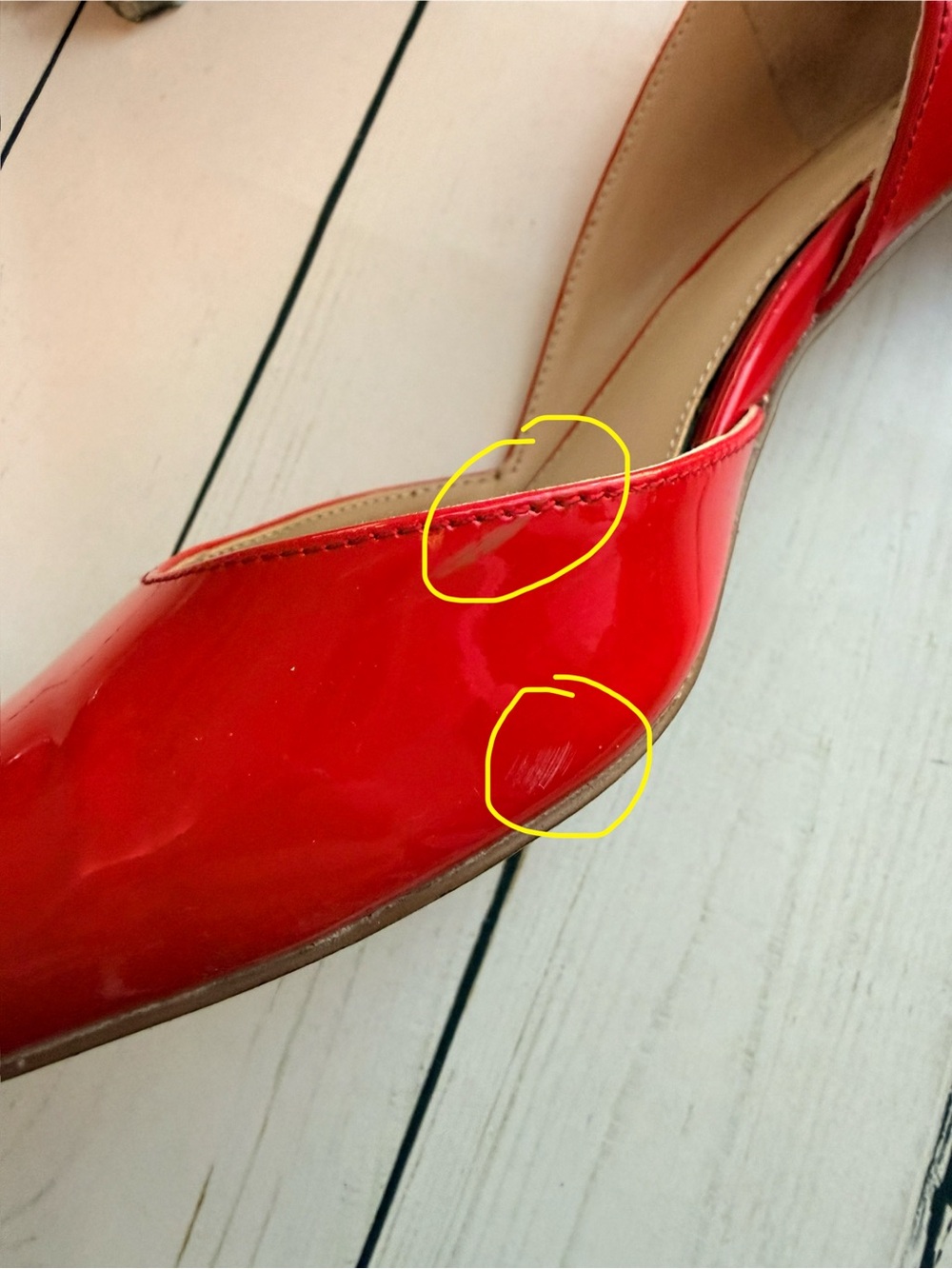 Vince Camuto | Red Patent Leather Pointed-Toe Kitten Heels - Picture 8 of 15